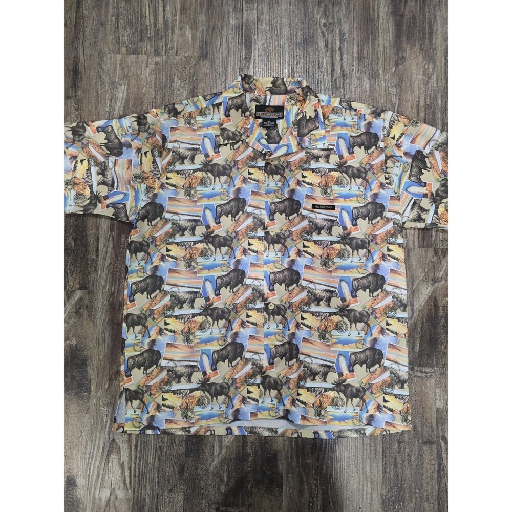Yellowstone General Stores Shirt XL Multicolor Wildlife Bison Moose Button Up